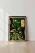 Kyoto Street Wall Art | Japanese Ukiyo-e Green & Gold Poster, Zen Home Decor