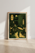Japanese Night Street Wall Art | Kimono & Lanterns Moonlit Scene, Zen Home Decor Poster