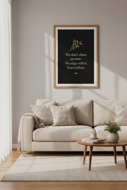 Align With Purpose Wall Art Print | Office Decor | Minimalist Gold &amp; Black Poster