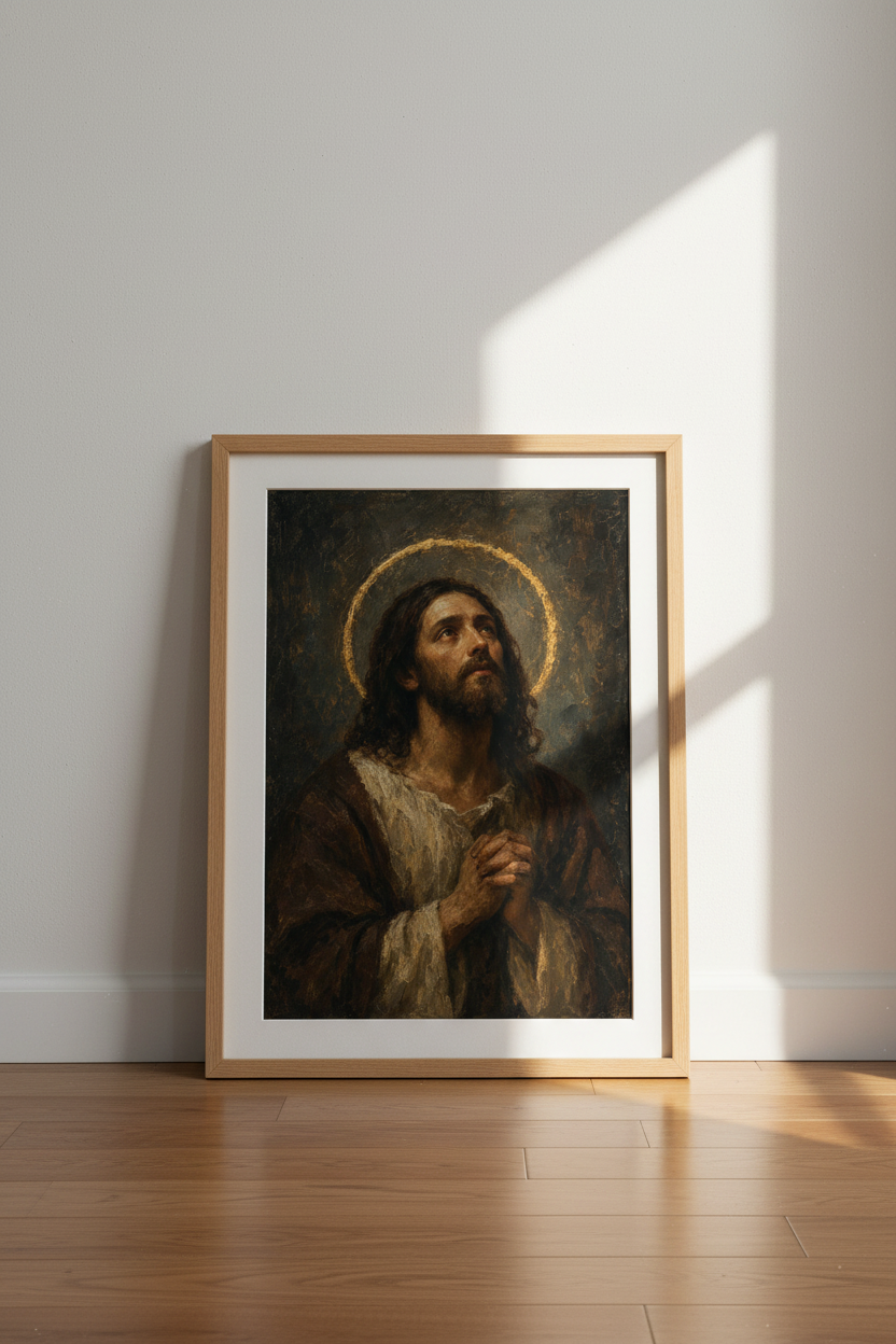 Jesus wall art | Renaissance mood, somber palette | Living room decor