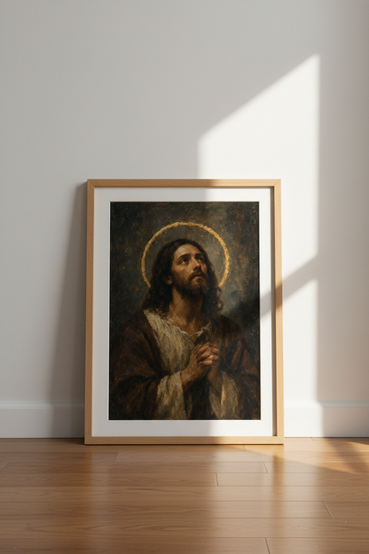 Jesus wall art | Renaissance mood, somber palette | Living room decor