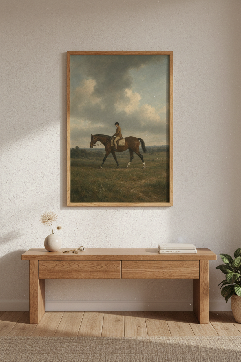 Equestrian Wall Art | Rustic Studio Tones, Living Room Decor