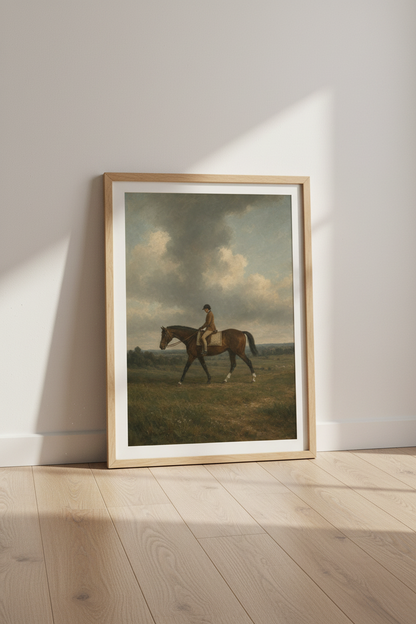 Equestrian Wall Art | Rustic Studio Tones, Living Room Decor