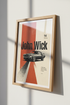 John Wick 1969 Mustang Poster | Minimalist Muscle Car Wall Art, Man Cave Decor