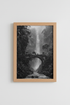 Dark Jungle Wall Art Print | Moody Waterfall Decor | Balinese Bridge Poster