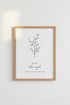 Grow Through What You Go Through | Botanical Line Art, Minimalist Quote Poster