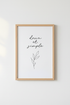 Doux et Simple French Quote Wall Art | Minimalist Botanical Poster | Modern Neutral Decor