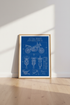 KTM 890 Adventure R Bike Blueprint | Technical Motorcycle Wall Art, Garage Decor Design