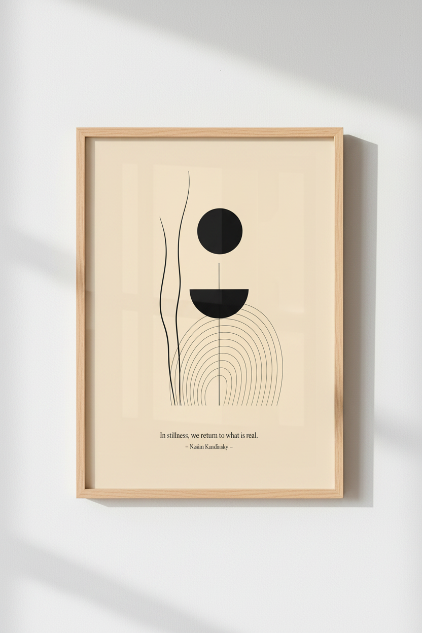 Minimalist Line Art | Abstract Black White, Living Room Decor