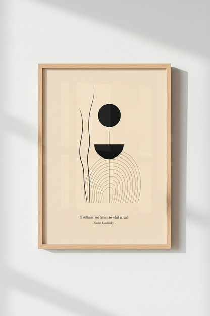 Minimalist Line Art | Abstract Black White, Living Room Decor