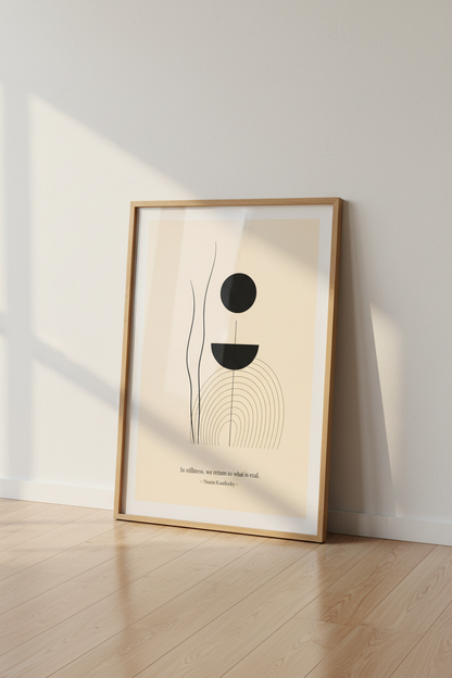 Minimalist Line Art | Abstract Black White, Living Room Decor