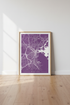 Boston City Map Wall Art | Purple Minimalist Decor | Modern Transit Poster