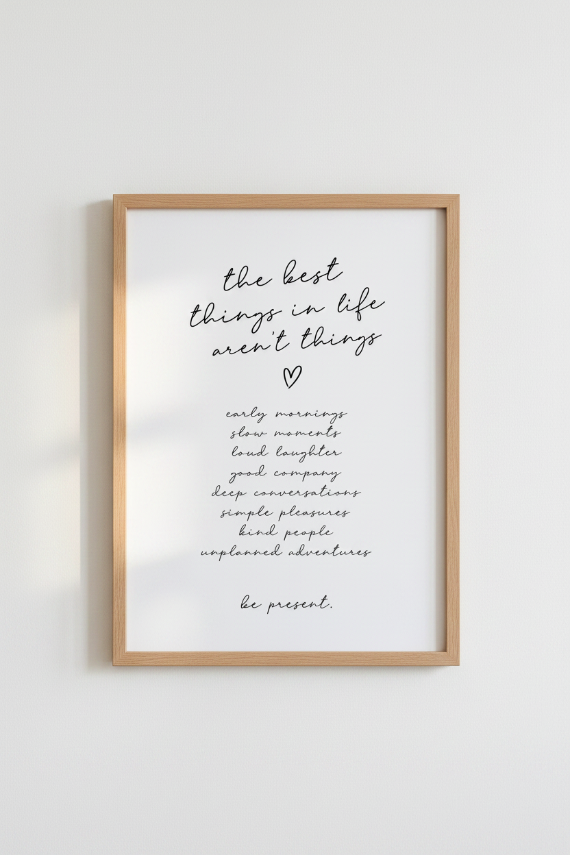 Motivational Quote Wall Art Print | Minimalist Living Room Decor | Scandi Poster