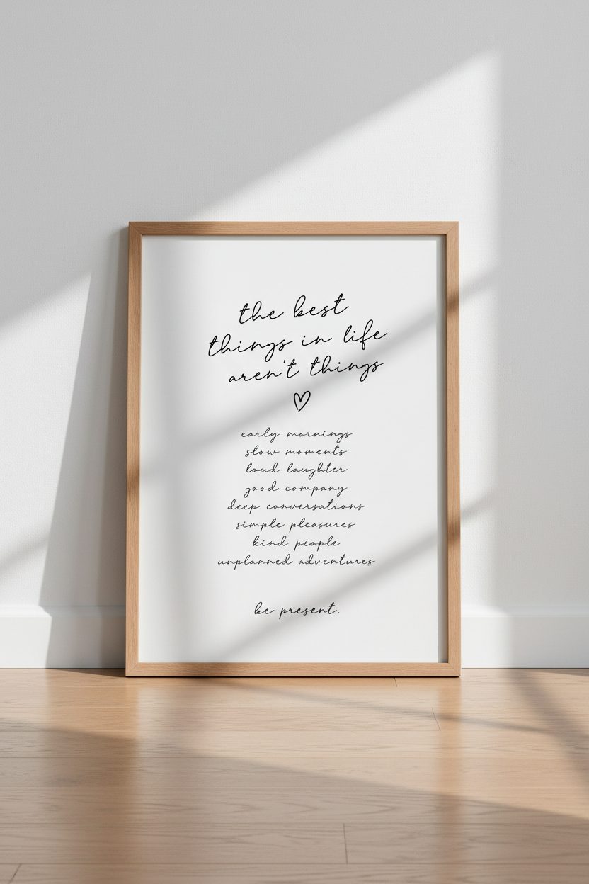 Motivational Quote Wall Art Print | Minimalist Living Room Decor | Scandi Poster