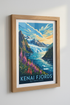 Kenai Fjords National Park Poster | Alaska Mountain Landscape | Vintage Travel Wall Art