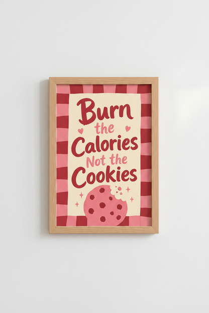 Retro Pink Kitchen Art | Funny Cookie Baker Quote Poster | Preppy Aesthetic Decor