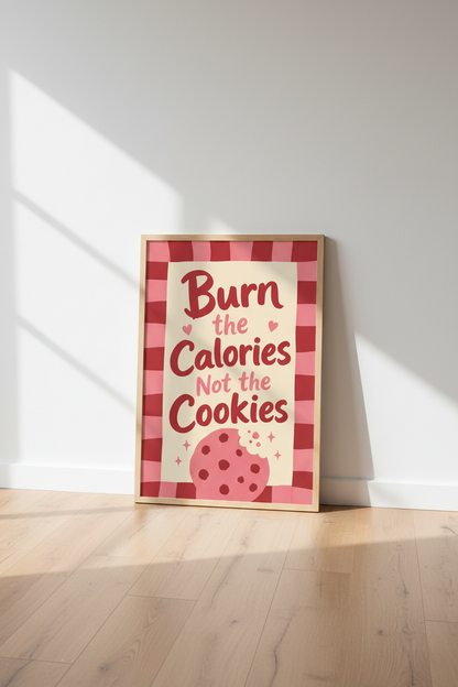 Retro Pink Kitchen Art | Funny Cookie Baker Quote Poster | Preppy Aesthetic Decor