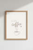 But First Coffee Wall Art | Minimalist Beige Kitchen Decor | Modern Cafe Poster