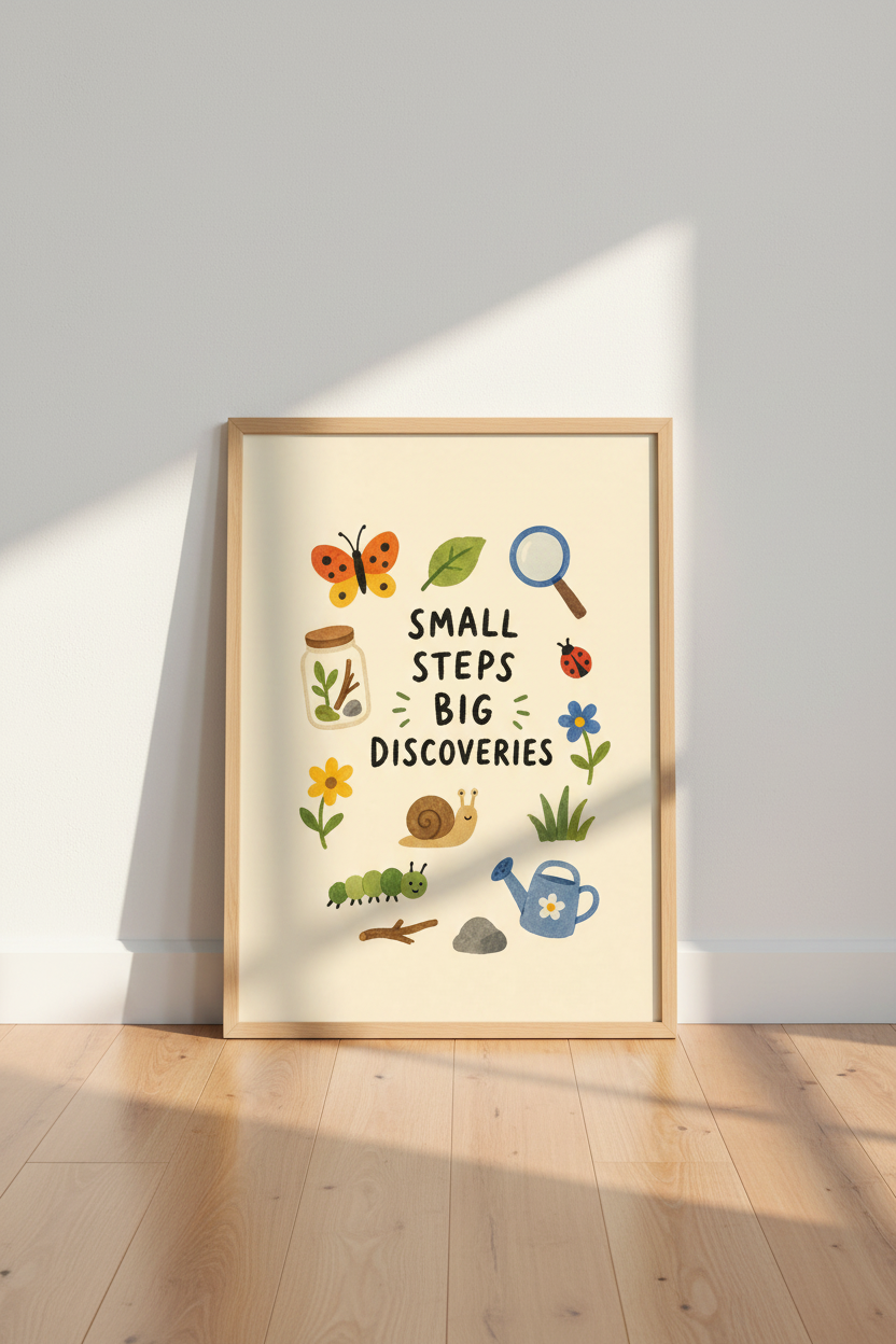 Whimsical nature wall art | Pastel tones, Nursery Decor | Cozy kids poster