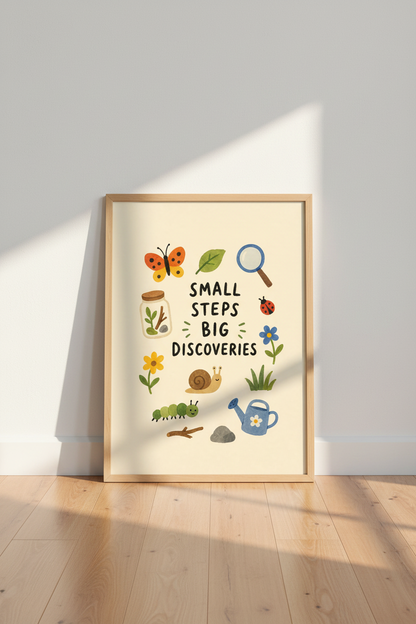 Whimsical nature wall art | Pastel tones, Nursery Decor | Cozy kids poster