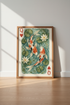 Koi Fish Queen of Hearts Wall Art | Watercolor Pond Decor | Whimsical Poster