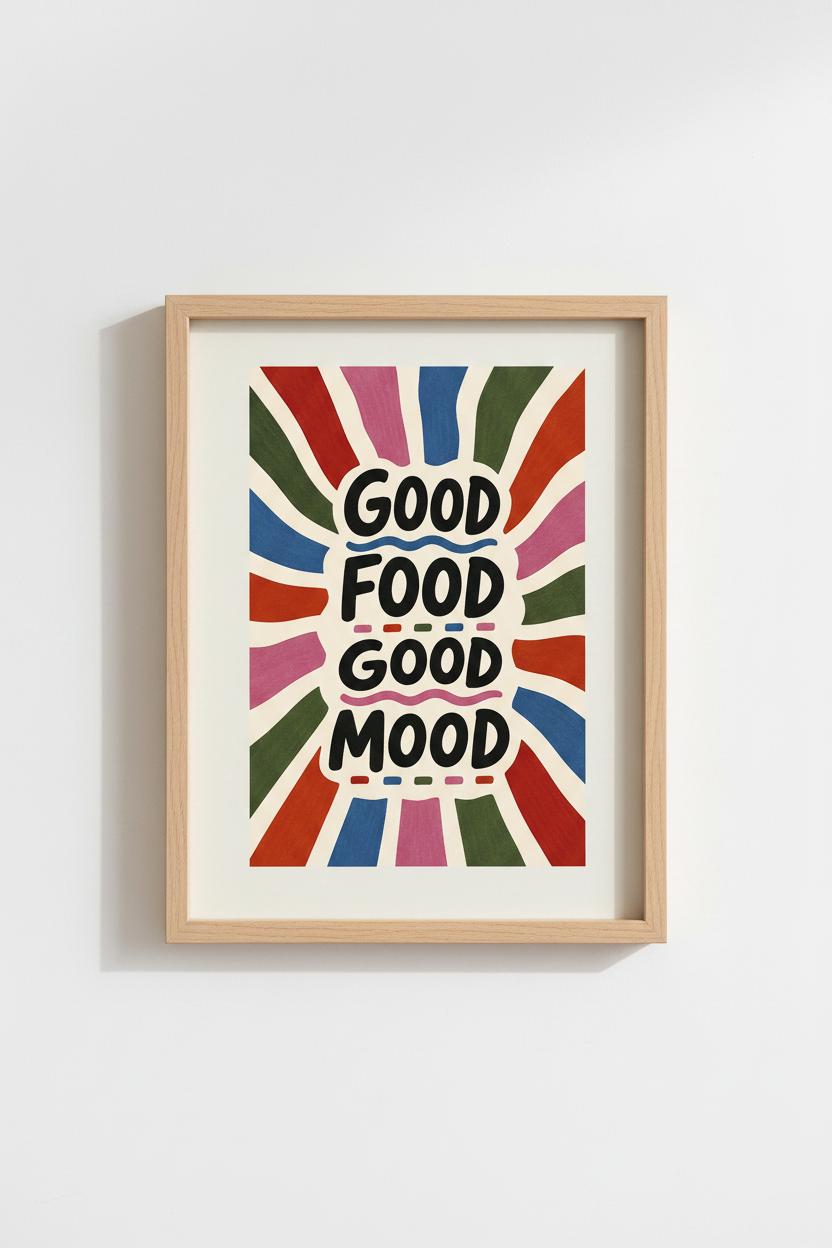 Colorful Typography | Bright Palette, Retro Vibe | Living Room Decor