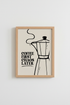 Coffee First Chaos Later Wall Art | Moka Pot Kitchen Decor | Minimalist Poster