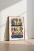 Folk Art Kitchen Hutch Wall Art Print | Dining Room Decor | Colorful Pantry Poster