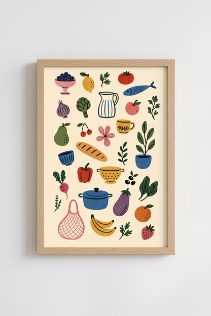 Kitchen Wall Art | Whimsical Pantry Print, Living Room Decor