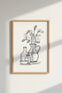 Minimalist Floral Still Life | Black Line Art, Modern Cream Home Decor