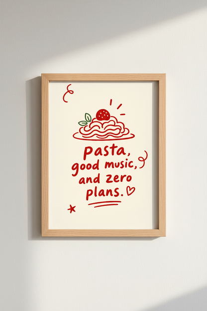 Playful Pasta Wall Art Print | Kitchen Decor | Modern Poster