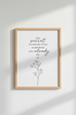 Gratitude Quote Wall Art Print | Minimalist Floral Decor | Inspirational Poster