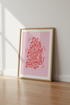 Do Your Future Self A Favour Wall Art | Retro Pink Red Poster, Office Decor