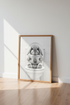 Bunny on Toilet Wall Art | Funny Rabbit Bathroom Decor | Black & White Poster