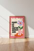 Funny Relatable Quote Art | Retro Pink Flower Poster, Office & Bedroom Decor