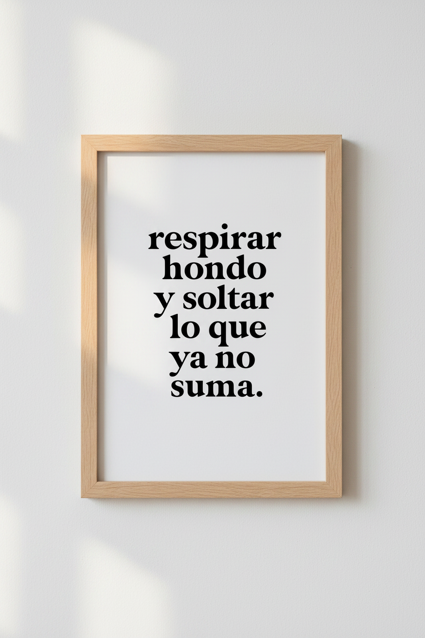 Spanish Quote Wall Art | Respirar Hondo y Soltar, Minimalist Typography Poster