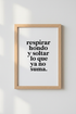 Spanish Quote Wall Art | Respirar Hondo y Soltar, Minimalist Typography Poster