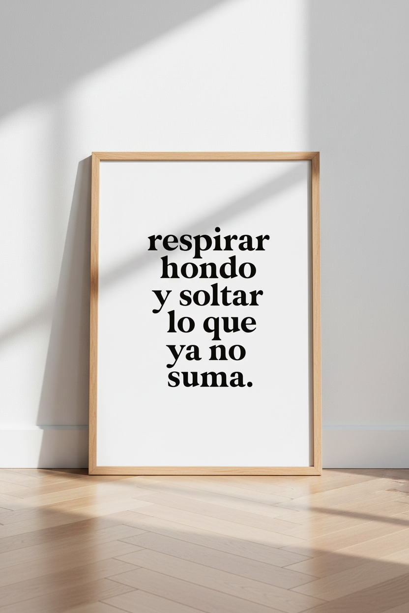 Spanish Quote Wall Art | Respirar Hondo y Soltar, Minimalist Typography Poster