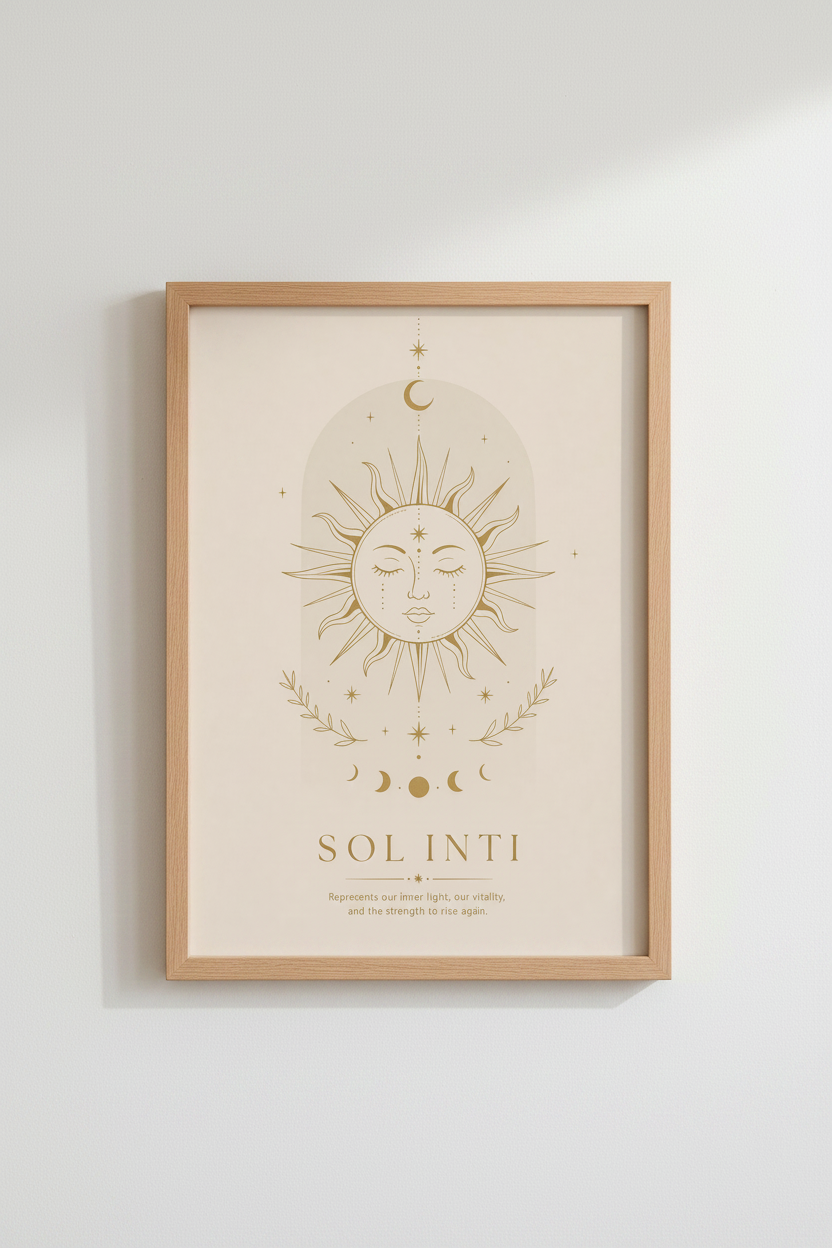 Celestial Sun Wall Art Print | Living Room Decor | Ethereal Poster