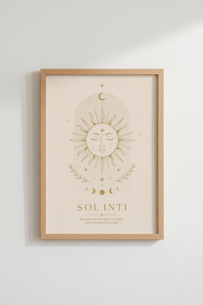 Celestial Sun Wall Art Print | Living Room Decor | Ethereal Poster
