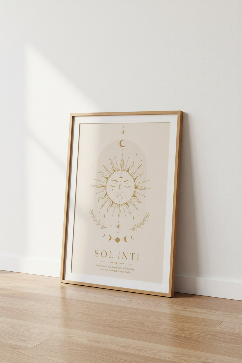 Celestial Sun Wall Art Print | Living Room Decor | Ethereal Poster