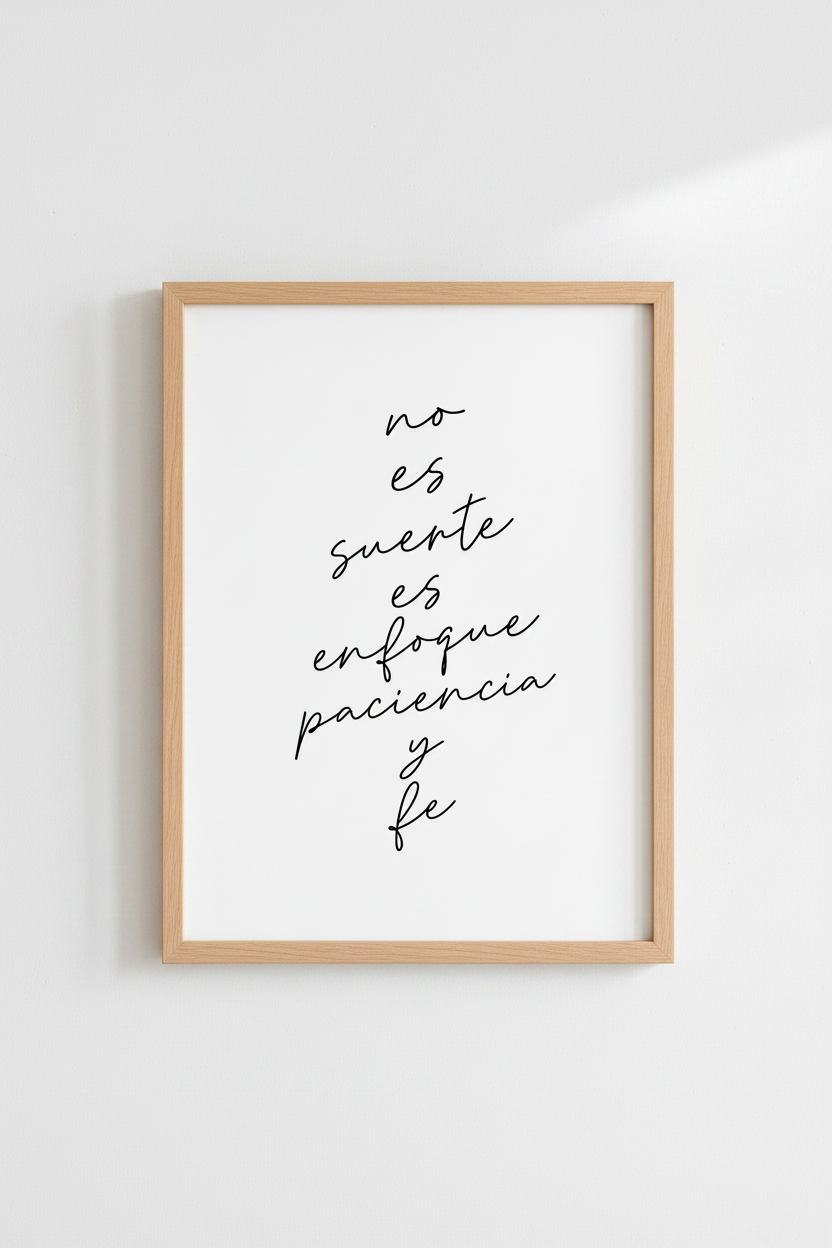 Spanish Quote Wall Art Print | Office Decor | Minimalist Script Poster