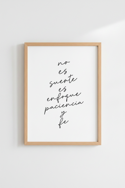 Spanish Quote Wall Art Print | Office Decor | Minimalist Script Poster