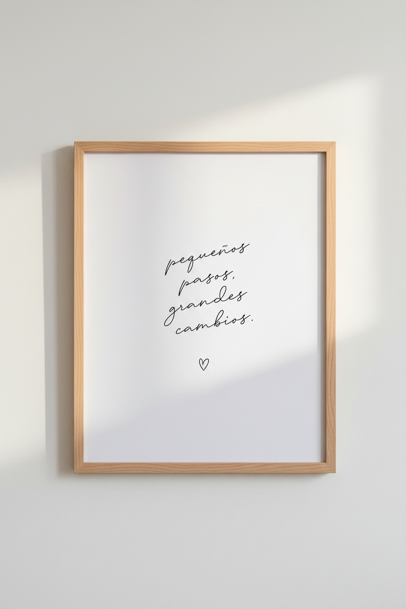 Spanish Quote Wall Art Print | Minimalist Script Home Decor | Small Steps Poster