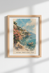Amalfi Coast Art Print | Positano Italy Travel Poster | Coastal Mediterranean Wall Decor