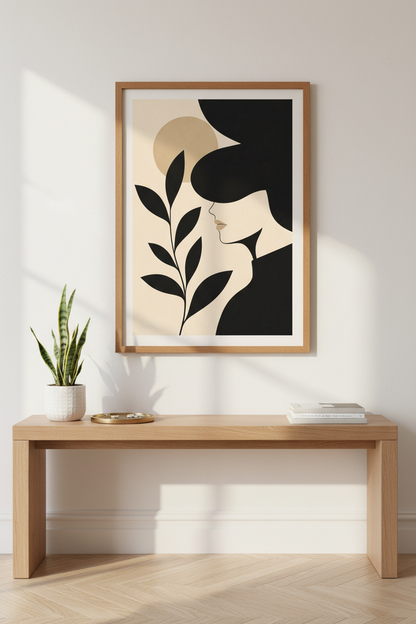 Minimalist Portrait Wall Art Print | Living Room Decor | Neutral Poster