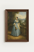 Victorian portrait | Blue-tinted, classic wall art print, Living room decor