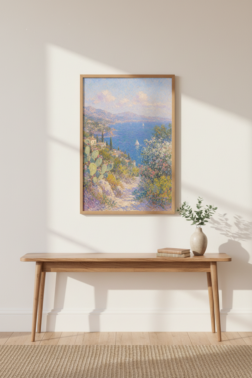 Coastal Wall Art | Impressionist Seascape, Pastel Tones | Living Room Decor