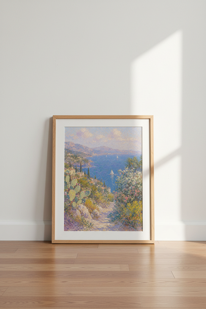 Coastal Wall Art | Impressionist Seascape, Pastel Tones | Living Room Decor