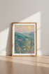 Mountain Wildflower Landscape | Pastel Pink and Blue Boho Art, Bedroom Wall Decor